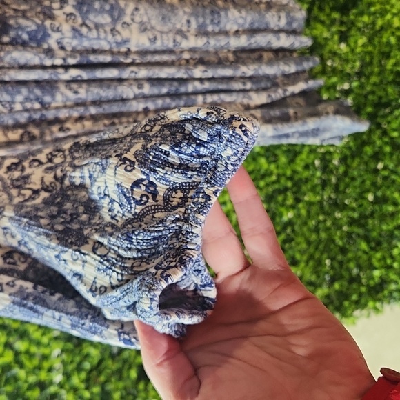 Altar'd State Blue and White Midi Dress Medium - Picture 6 of 11